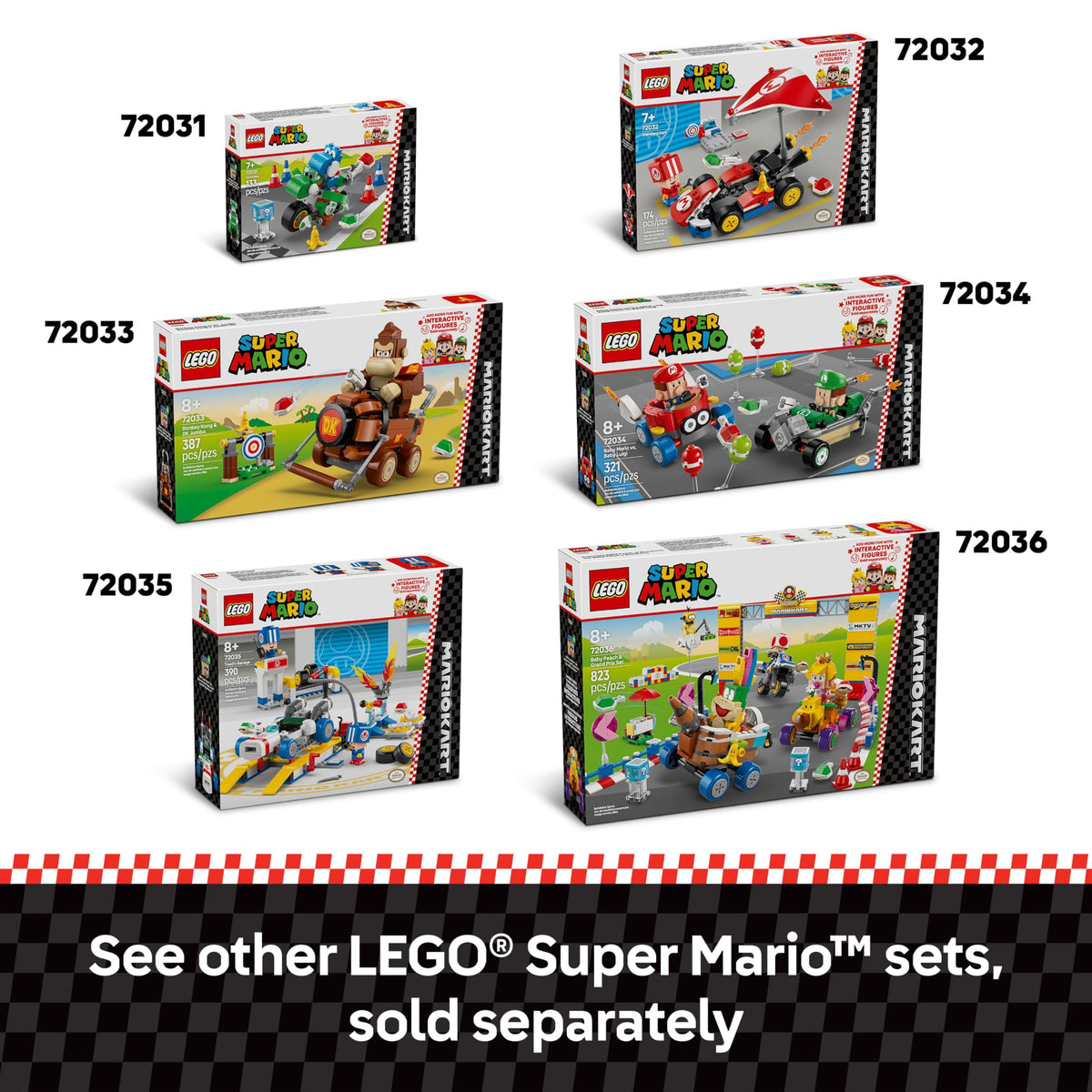 LEGO Super Mario: Mario Kart Baby Mario vs. Baby Luigi - Collectible Toy Building Set for Kids, Boys and Girls, Ages 8+ - Nintendo Mario Kart Toy for Fans - Gift Idea for Birthdays - 72034