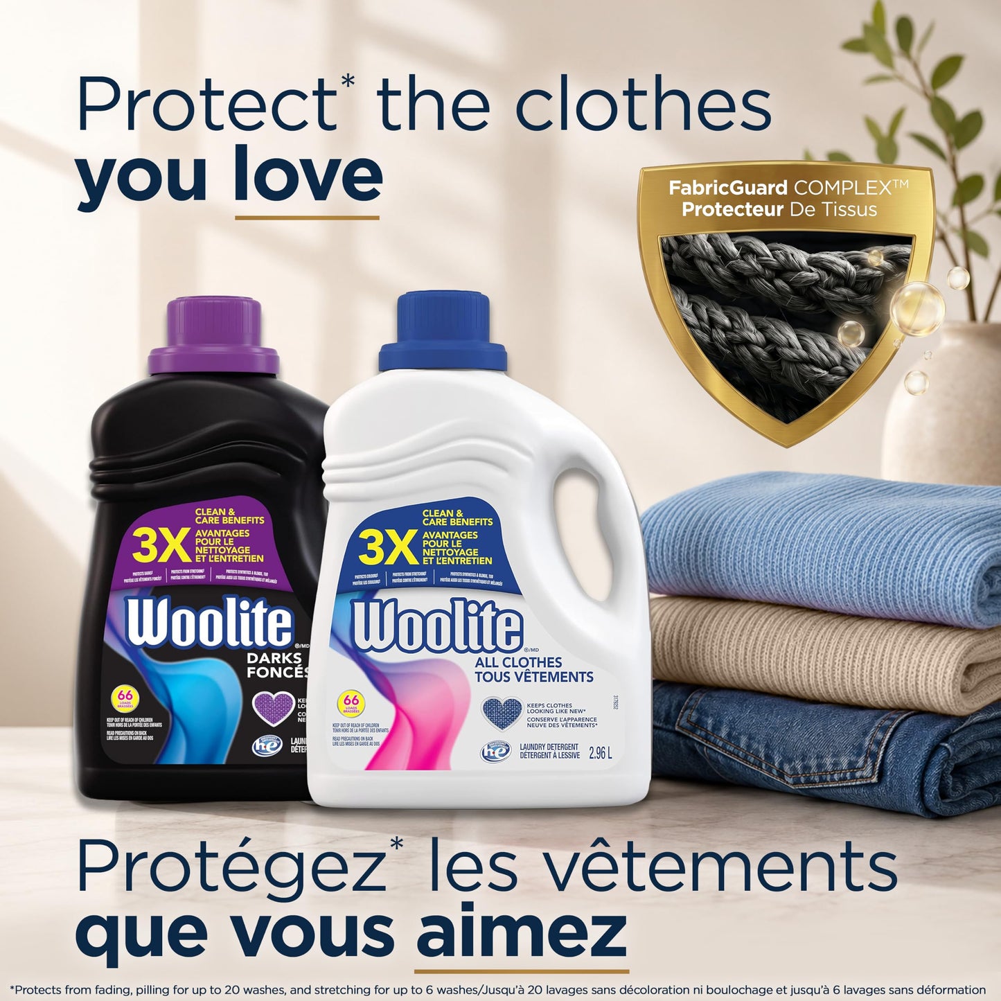 Woolite Darks Laundry Detergent for Dark Clothing; 2.96 L, 66 Loads; Helps Keep Clothes Looking Like New with Advanced Care & Fabric Guard Complex; Protects from Fading & Pilling Up 20 Washes - Available at All In One Marketplace Canada