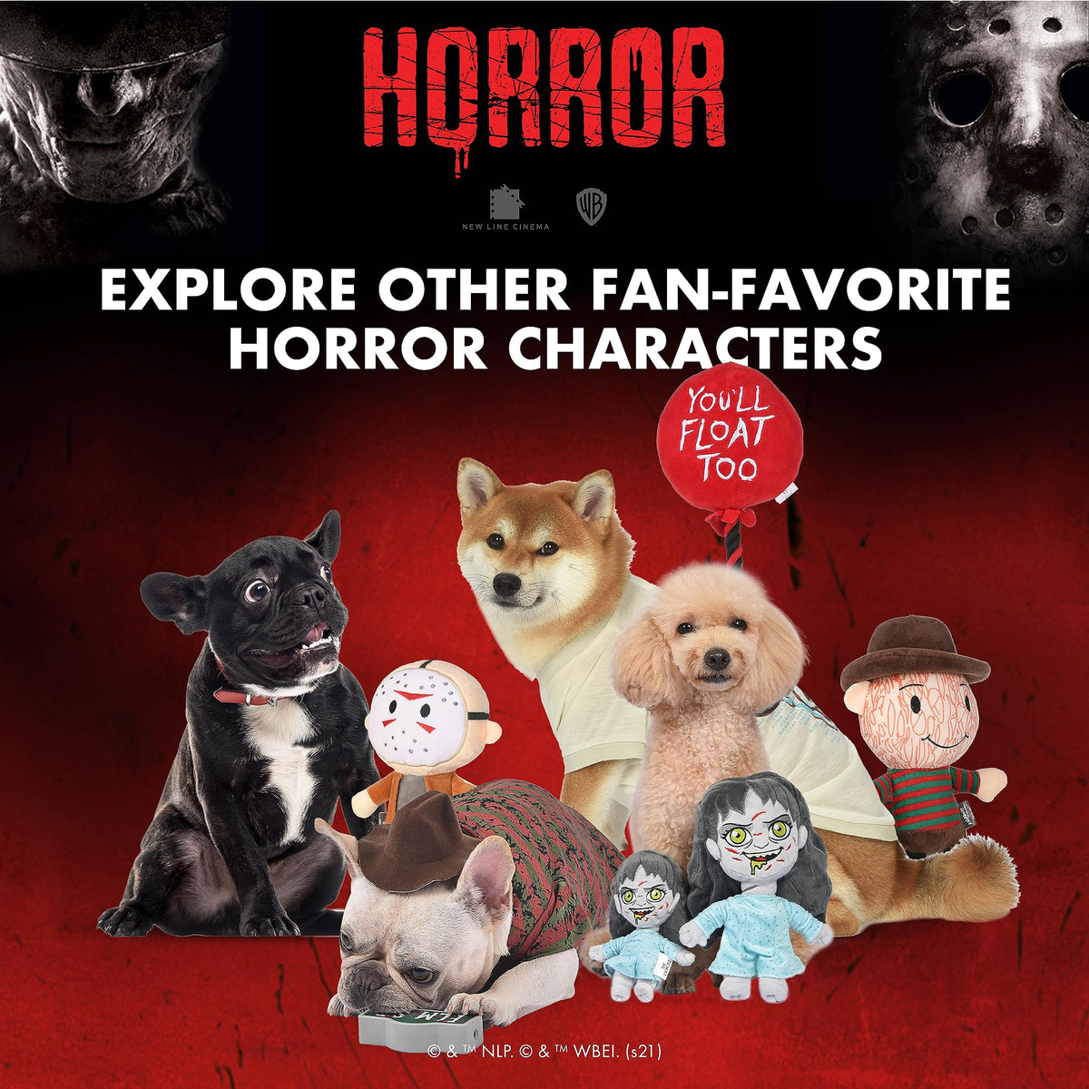 Jouet pour chien en peluche Warner BROS Horror Movies Jason Voorhees de Vendredi 13 | Jouet pour chien de taille moyenne de la collection Vendredi 13 | Jouet couineur pour chien, jouet à mâcher pour Halloween, 15 cm