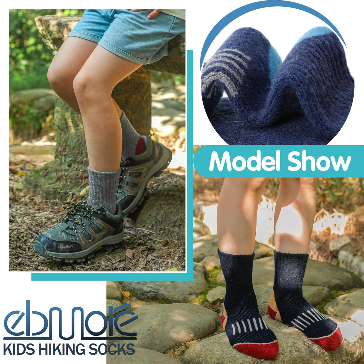 Kids Merino Wool Hiking Socks Boys Toddlers Thermal Winter Thick Warm Crew Cushion Socks Gift Stocking Stuffers for Kids 6 Pairs 4 5 6 7 8 9 10 11 12 Years(Assorted,4-7 Y) 🍁 All In One Marketplace Canada