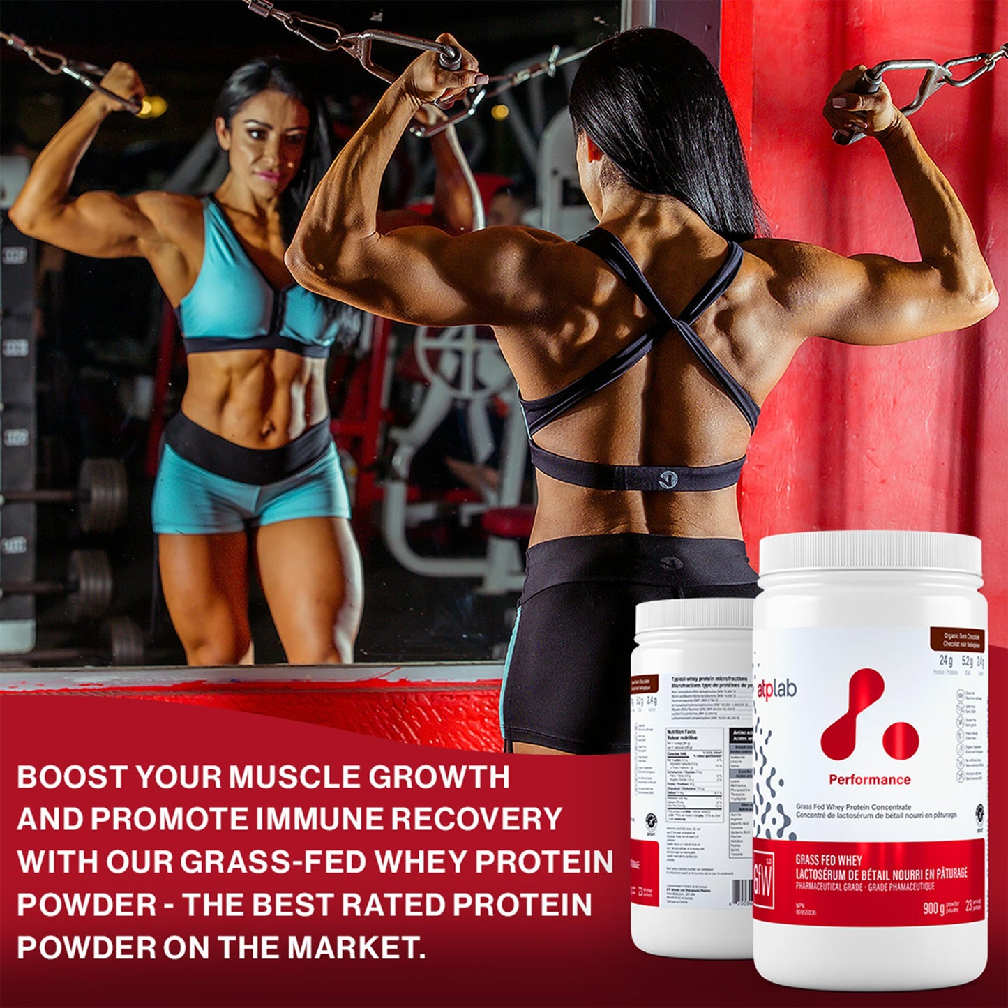 ATP LAB Grass-Fed Whey Protein Powder 900g - Chocolate