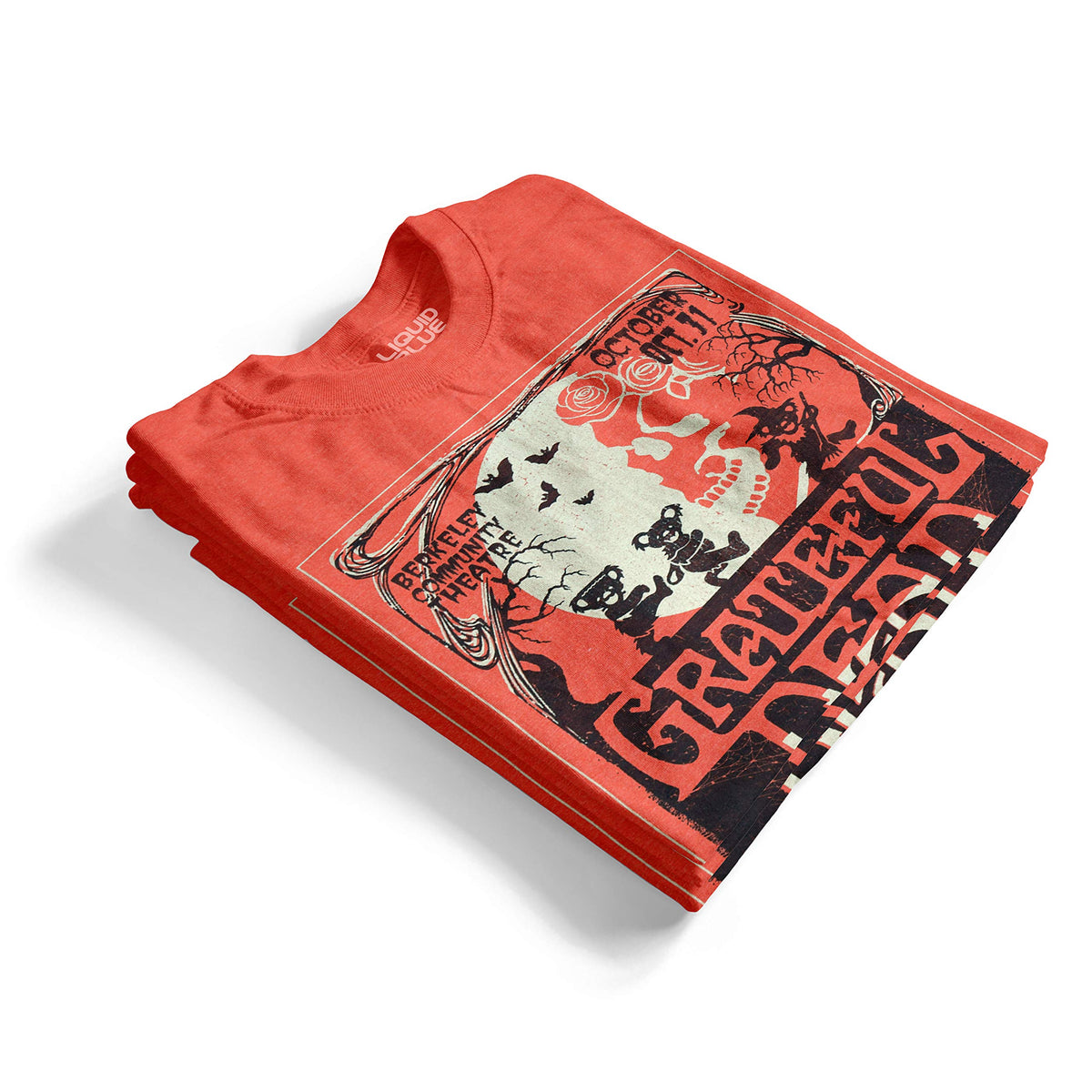 T-shirt Liquid Blue Grateful Dead Berkeley Moon Live Halloween, orange, très grande taille