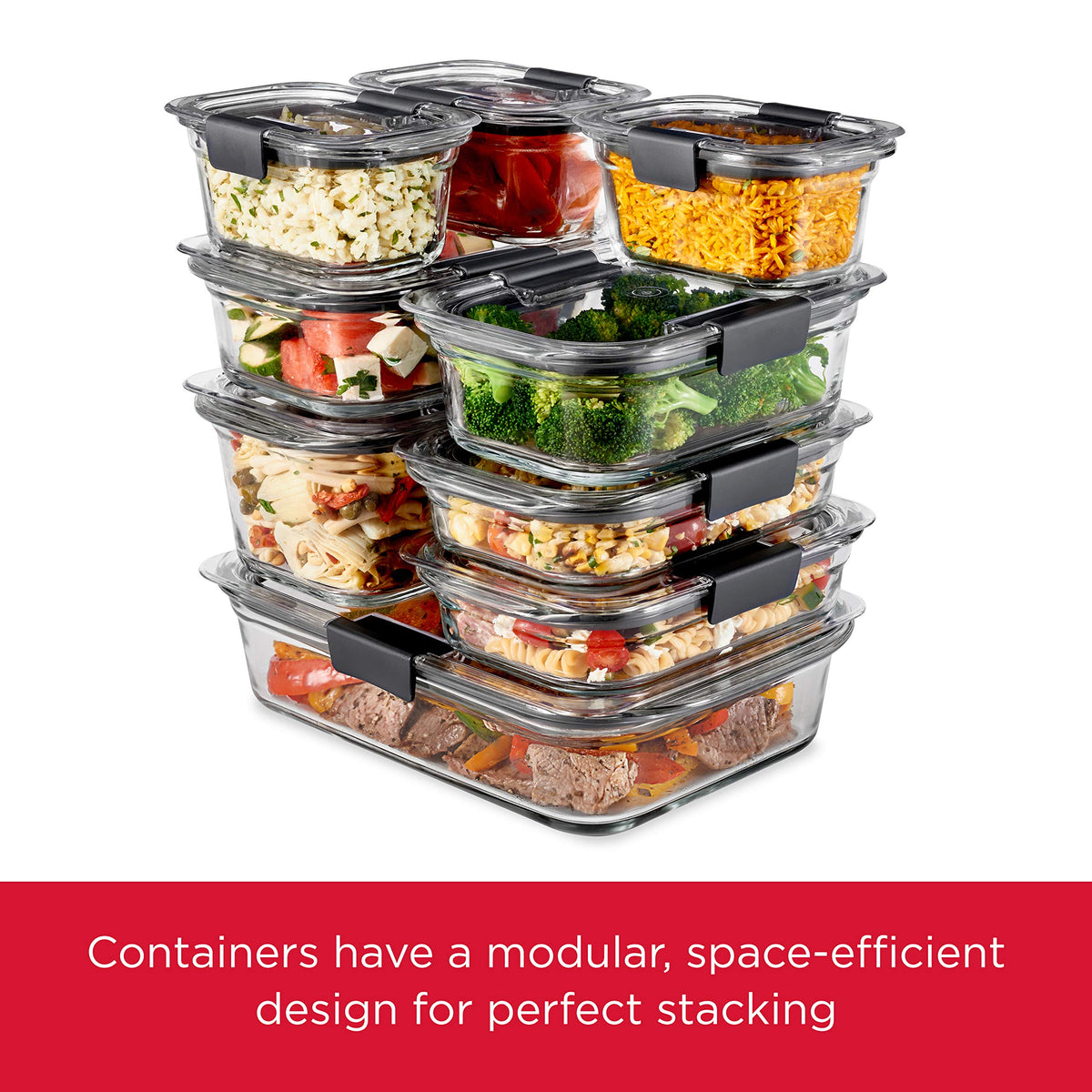 Rubbermaid Brilliance Glass 8-Piece Food Storage Container Set