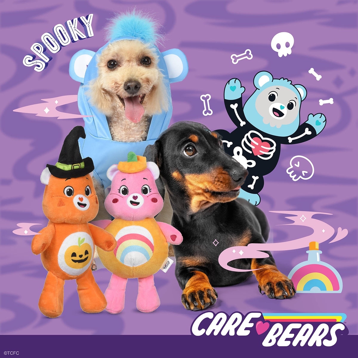 Sweat à capuche sans manches pour chien Care Bear pour Halloween, modèle « Toubisou » - Costumes d'Halloween sous licence officielle pour chiens, taille L