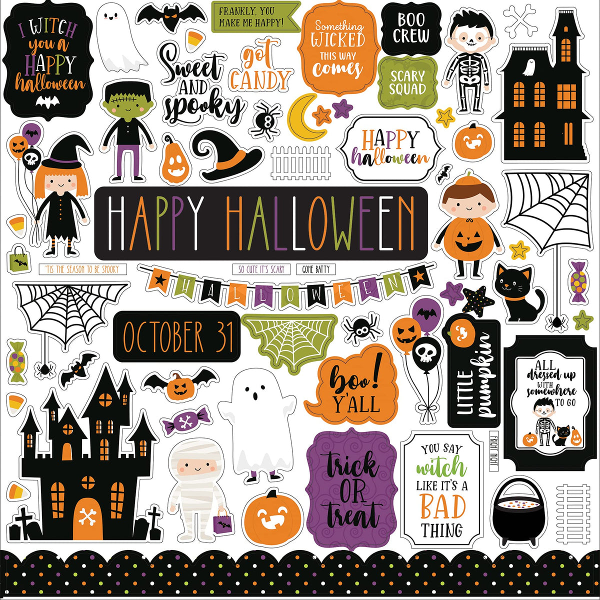 Echo Park Paper Company Halloween Magic Element sticker, Multi