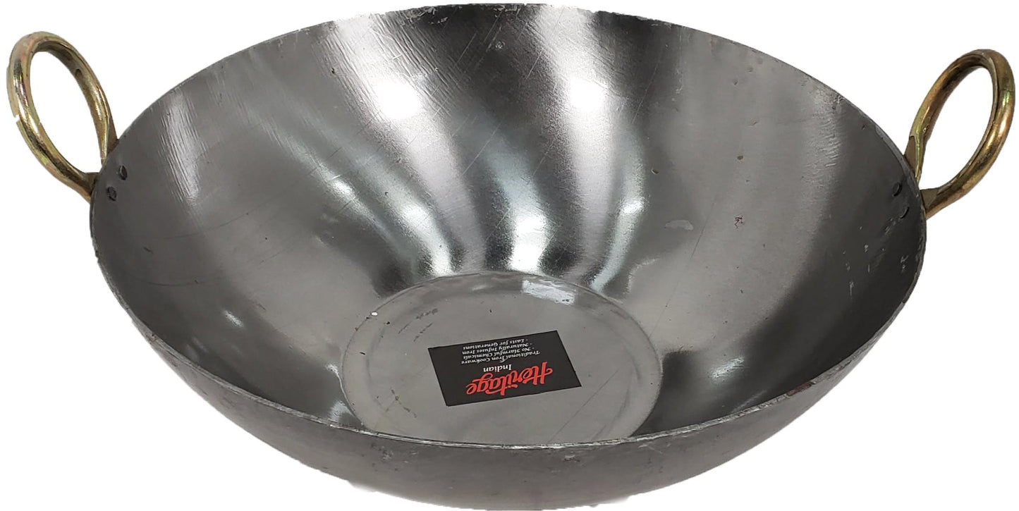 XC - Iron Wok (Kadai) - Flat #16 (42cm)