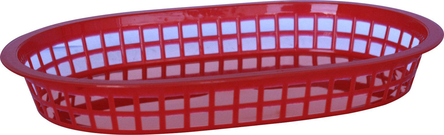 CLR - Plastic Food Basket - Oval - Green/Red - Big