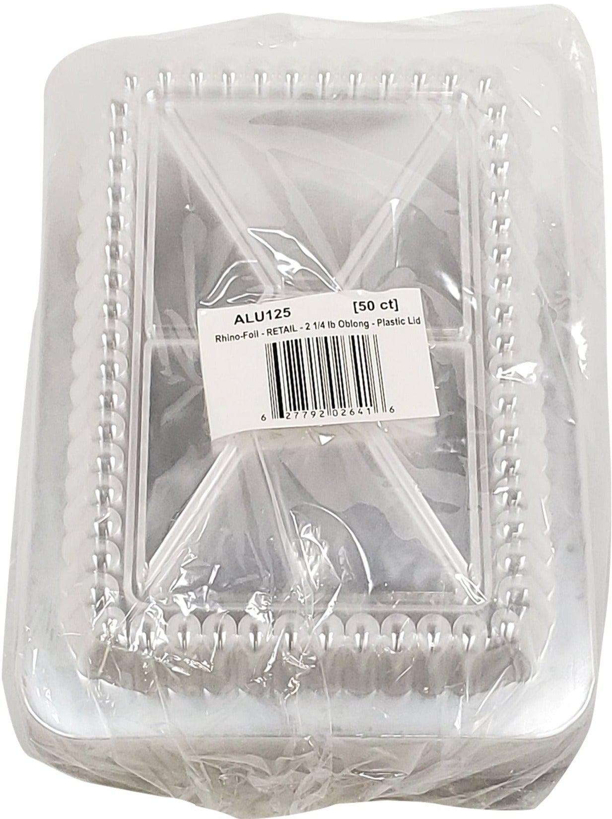 XC - Rhino-Foil - Retail - 2 1/4 lb Oblong - Plastic Lid - AR120R