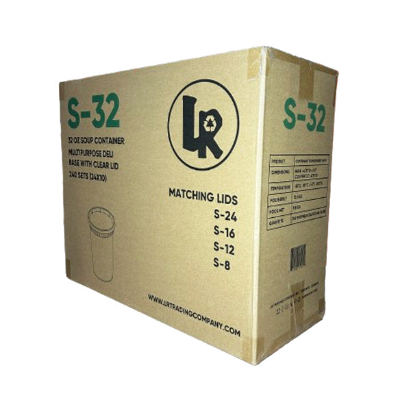 LR - Boîte ronde de 32 oz avec couvercle, 240 unités