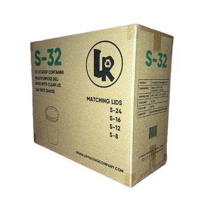 LR - Boîte ronde de 32 oz avec couvercle, 240 unités