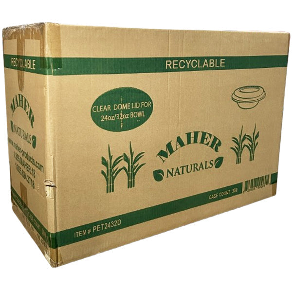 MAHER PRODUCTS - COUVERCLE TRANSPARENT POUR BOÎTE À BAGASSE 24/32 OZ 6 x 50 CT