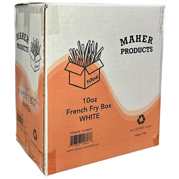 MAHER - FRENCH FRY BOX WHITE 10oz 10x50 PK