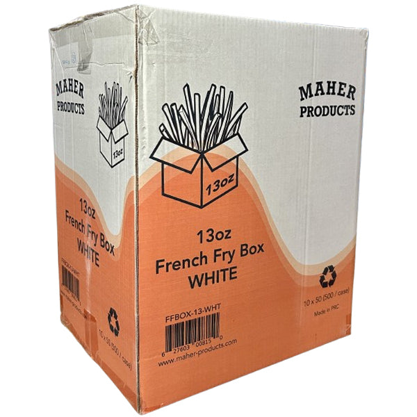 MAHER - FRENCH FRY BOX WHITE 13oz 10x50 PK