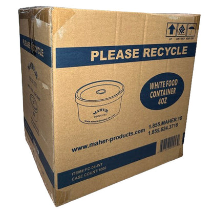 MAHER - 4oz WHITE FOOD CONTAINER DOUBLE COATED 20x50 PK