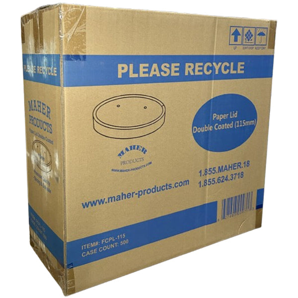 MAHER - Couvercles en papier pour boîtes alimentaires de 115 mm, paquet de 20 x 25