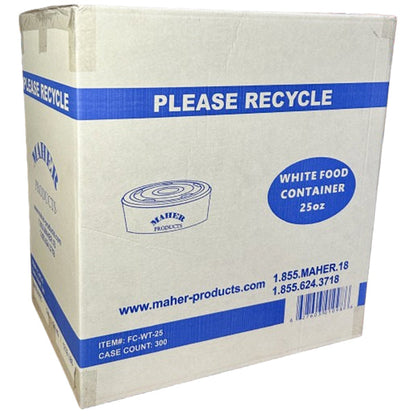 MAHER PRODUCTS - WHITE FOOD CONTAINER 25oz 6x50 PK