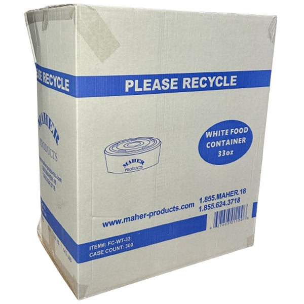 MAHER PRODUCTS - WHITE FOOD CONTAINER 33oz 6x50 PK