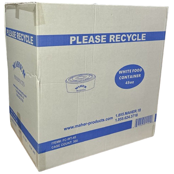 MAHER PRODUCTS - WHITE FOOD CONTAINER 45oz 6x50 PK