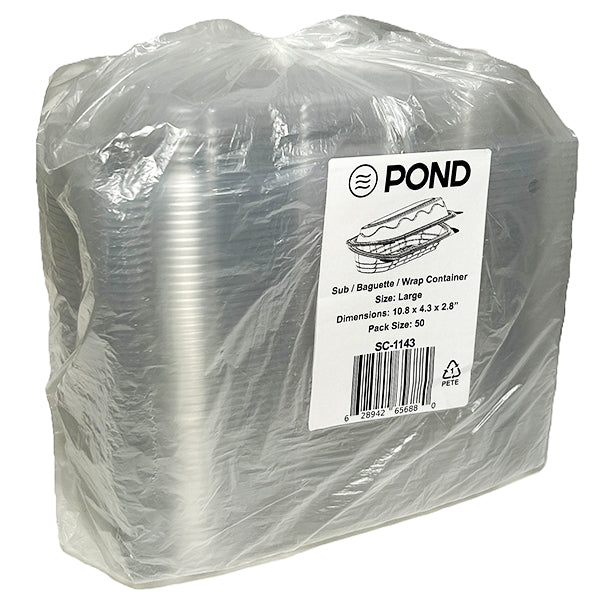 POND - SUB/BAQUETTE/WRAP CONTAINER LARGE 4x50 PK