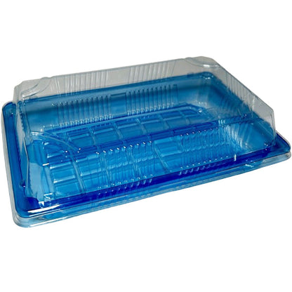 BX PACKAGING - 20 CLEAR BLUE WITH LIDS SUSHI TRAYS 300CT