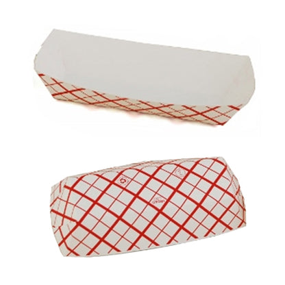 SOUTHLAND - HOT DOG TRAY RED CHECK 7"x2.75"x1.5" 1000CT