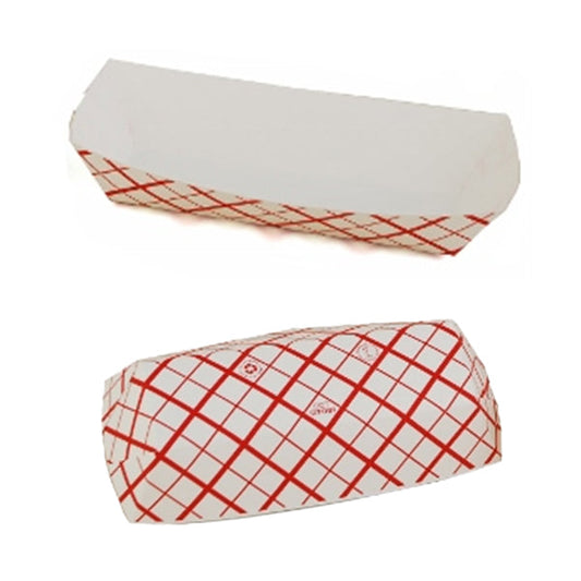 SOUTHLAND - HOT DOG TRAY RED CHECK 7"x2.75"x1.5" 1000CT