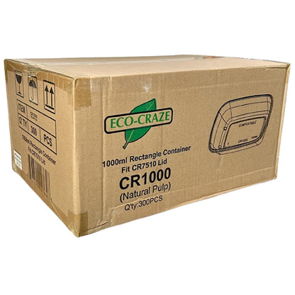 ELITEWARE - SUGARCANE RECTANGLE COMPOSTABLE BASE 1000ML 6x50 PK