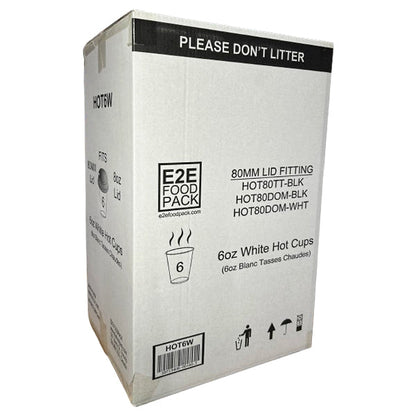 E2E - WHITE HOT CUP 6OZ 20x50 EA