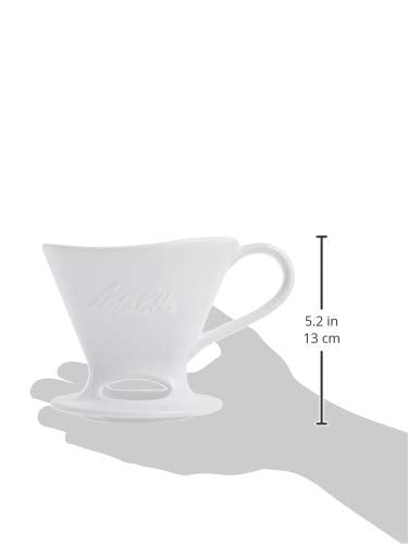 Melitta SS PO WH Ceramic Signature Series Pour-Over Coffee Maker, Glossy White