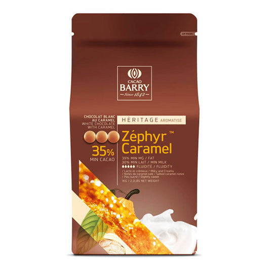 CACOA BARRY - ZEPHYR CARAMEL WHITE CHOCOLATE PISTOLES 2.5KG