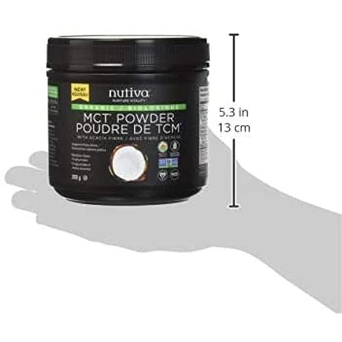 Nutiva Organic MCT Oil Powder with Prebiotic Acacia Fiber – Unflavored, 300g