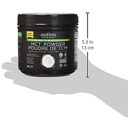 Nutiva Organic MCT Oil Powder with Prebiotic Acacia Fiber – Unflavored, 300g