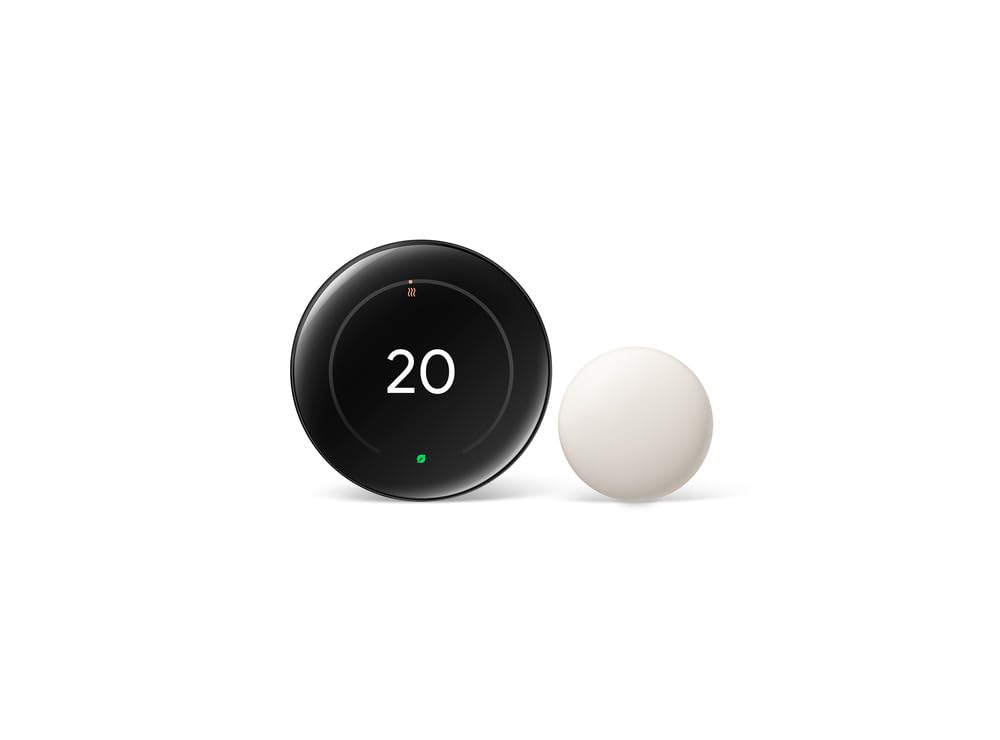 Google Nest Learning Thermostat (4th Gen) with Temp Sensor - Obsidian Google