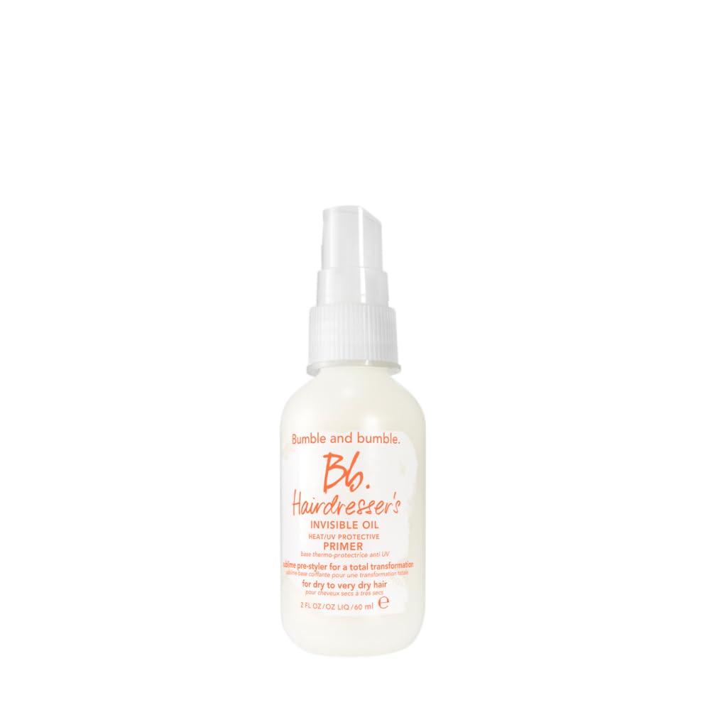 Bumble and bumble. Hairdresser's Invisible Oil Heat/UV Protection Leave-In Conditioner Hair Primer | Hydrating, Anti Frizz, Color Safe | Straight, Coily | With Argan Oil + Coconut Oil, 60 ml Bumble and bumble