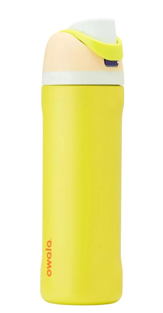 Owala FreeSip Insulated Stainless Steel Water Bottle with Straw, BPA-Free Sports Water Bottle, Great for Travel, 24 Oz, Lemon Limeade - Available at All In One Marketplace Canada