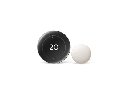 Google Nest Learning Thermostat (4th Gen) with Temp Sensor - Silver Google