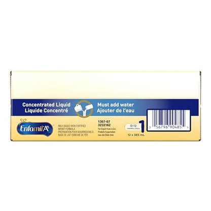 Enfamil A+ Infant Formula with DHA, Ready-to-Feed Liquid, 0-12 Months, 385mL (12-Pack)