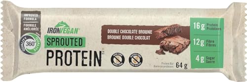 Iron Vegan Sprouted Protein Bars – Double Chocolate Brownie – 12 Count