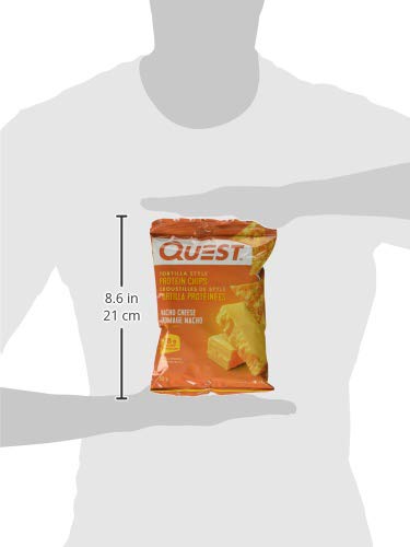 Quest Nacho Cheese Tortilla Style Protein Chips - 8 Pack, 18g Protein, Baked, Gluten Free, 1g Sugar