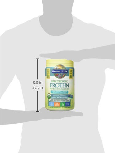 Garden Of Life Raw Organic Protein, Unflavored, 568g. Packed with 22 Grams of Certified Organic Plant Protein, including organic peas grown and processed in Canada. Assitsts in building and repairs muscles. 4g of BCAAs