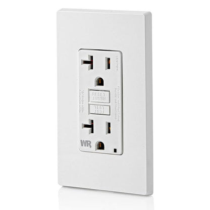 Leviton GFCI Weather-Resistant Receptacle, 20 Amp 125 Volt, Non Tamper-Resistant, GFWR2-W, White