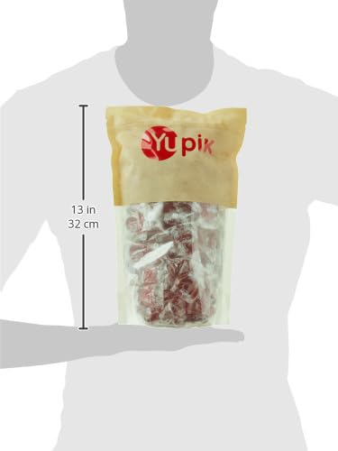 Yupik Original Barley Sugar Candies, 1 kg, 6 Count, Individually Wrapped Bright Red Hard Candies, Fat-Free, Low-Calorie, Perfect for Snacking, Gifting, & Halloween Treats