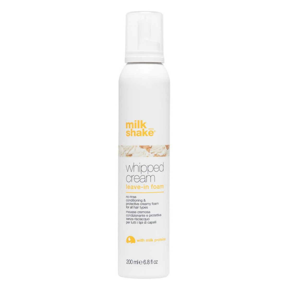 milk_shake Whipped Cream Leave-In Treatment | Creamy, No-Rinse Conditioning Mousse with Milk Proteins and Fruit Extracts | Hydrates, Detangles, and Smooths for Silky, Healthy-Looking Hair | 6.8 Fl Oz (200 ml)