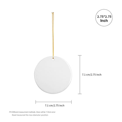 PYD Life 25 PCS Sublimation Ceramic Ornament Bulk 2.75 Inch Round Blank Ornament with Gold String for Crafting DIY Personalized Christmas Home Decor Bulk 🍁 All In One Marketplace Canada