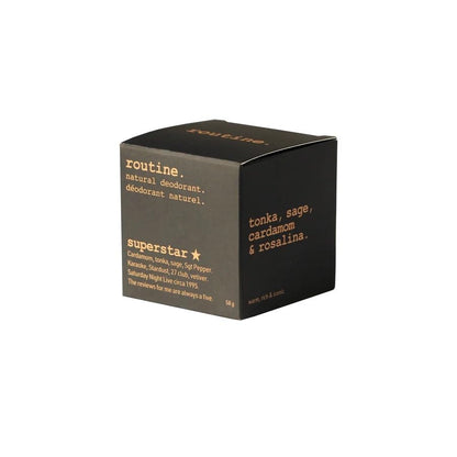 Routine. Beauté Naturelle | Déodorant naturel en pot | Superstar (Charbon actif, magnésium et prébiotiques) | 58g, déodorant naturel sans aluminium pour femmes et hommes (formule crème en pot)