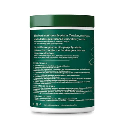 Great Lakes Wellness Beef Gelatin Powder - Grass-Fed, Kosher, Keto-Friendly for Gummies, Marshmallows & Desserts - 454g