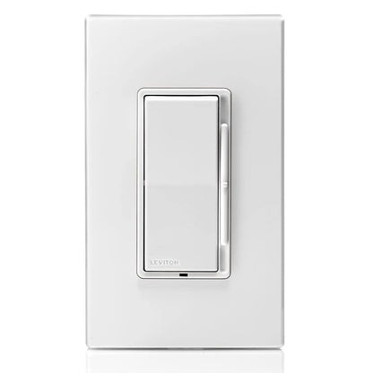 Leviton Decora Dimmer with Slide Bar and Rocker Switch, 15 Amp, DSL01-L0W, White