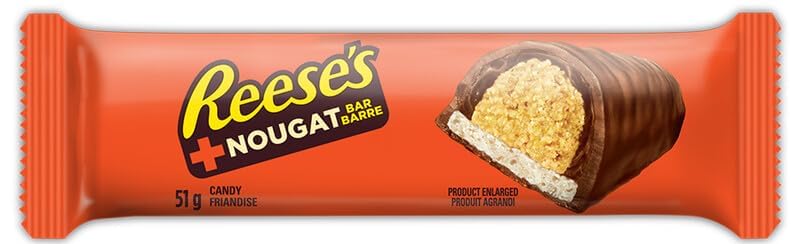 REESE'S + Nougat Peanut Butter Candy Bar, 51g (18-Pack)