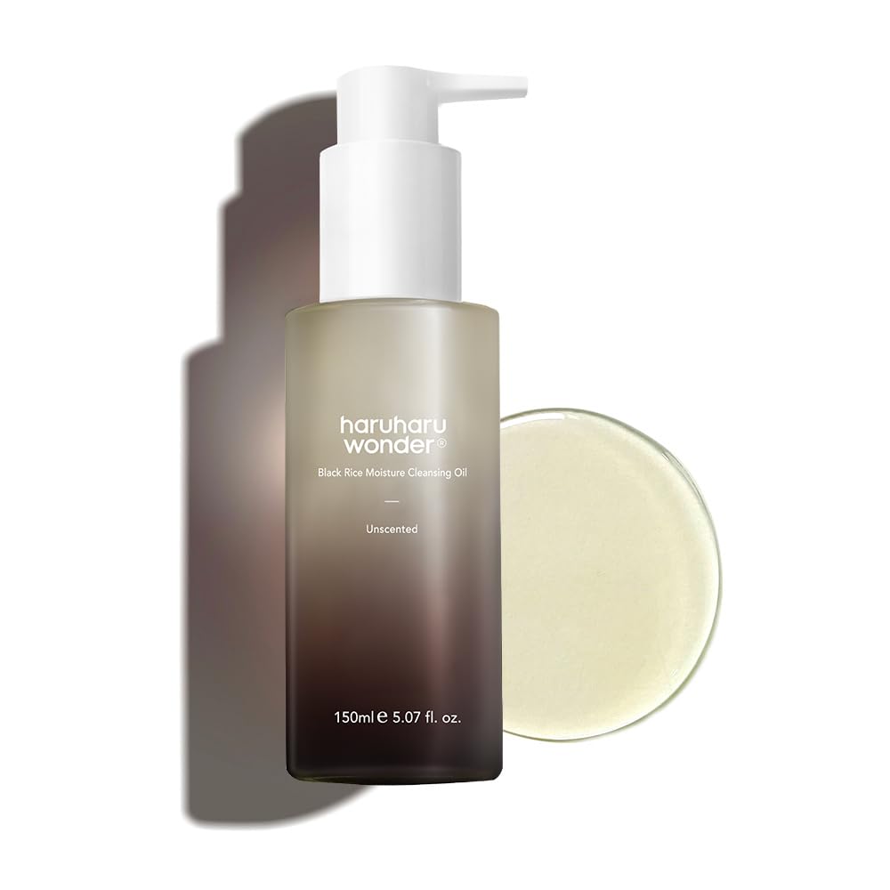 Haruharu Wonder Black Rice Moisture Deep Cleansing Oil 5.1 fl.oz / 150ml | Korean Facial Cleanser, Makeup Remover | Vegan, Cruelty Free | Jojoba Seed Oil, Macadamia Seed Oil - Available at All In One Marketplace Canada