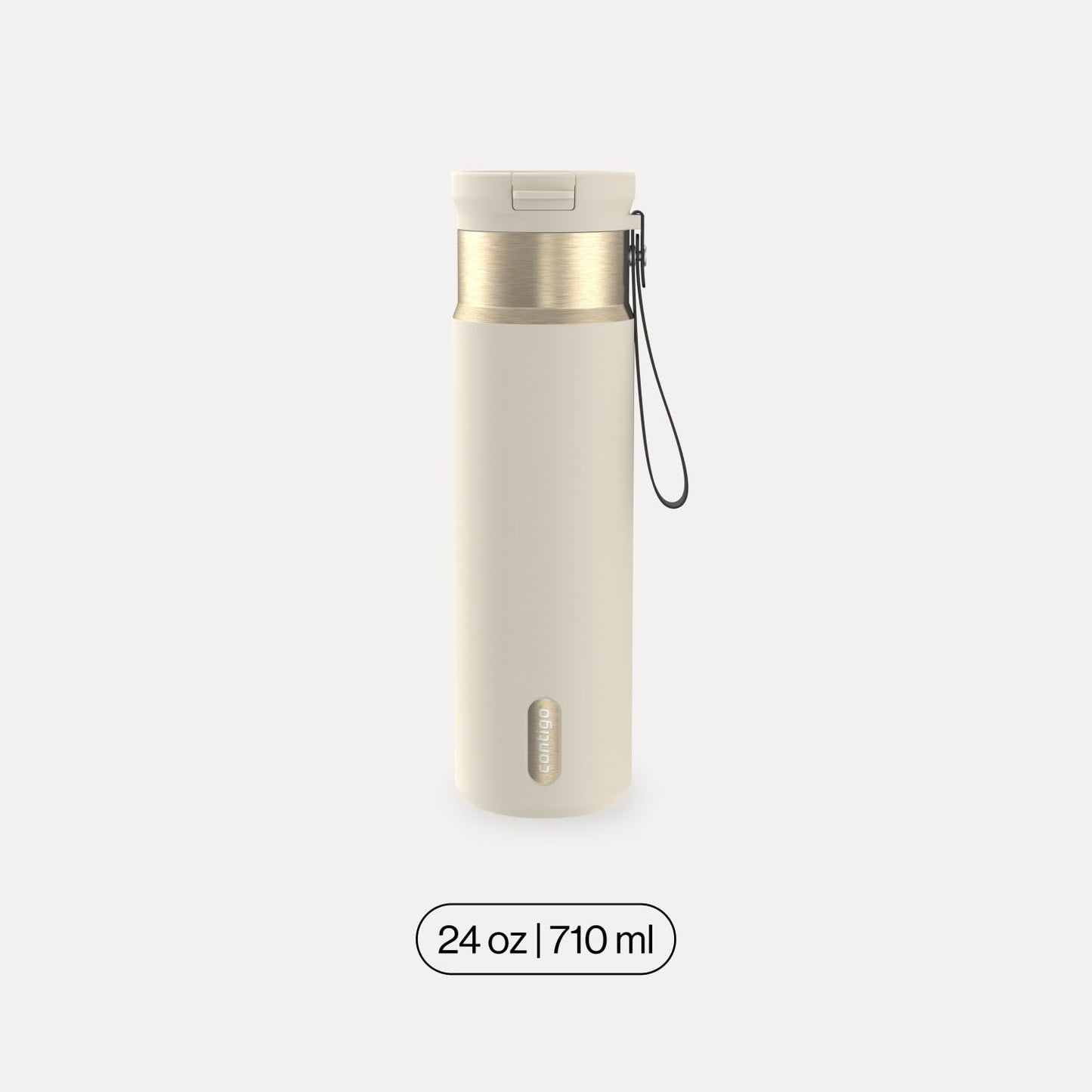 Contigo SnapSeal 24 oz Water Bottle w/Carry Strap & Reusable Straw | Vacuum-Insulated Stainless Steel for Hot & Cold Drinks | Spill-Proof Lid | BPA & Lead-Free | Dishwasher Safe 🍁 All In One Marketplace Canada